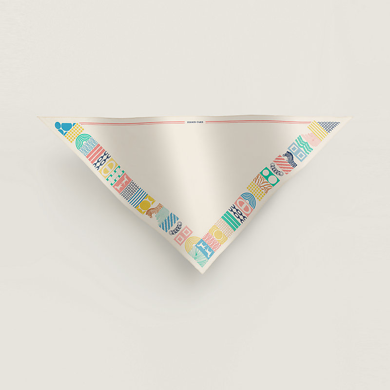 Liste au Bloc embroidered triangle scarf | Hermès Canada